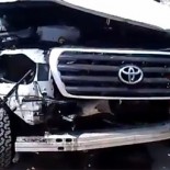 NAvodna snimka oštećenog UN vozila, nakon današnjeg incidenta u mjestu Kham Sheikhoun